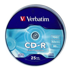 Verbatim CD-R írható CD lemez 700MB 25db hengeres (43432)